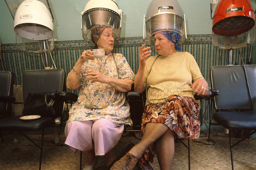 A traditional hairdresser in Nottingham, 1996.
