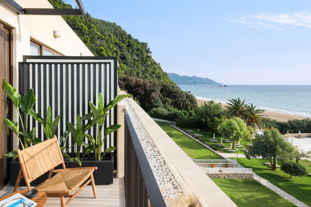 Balcony overlooking sea