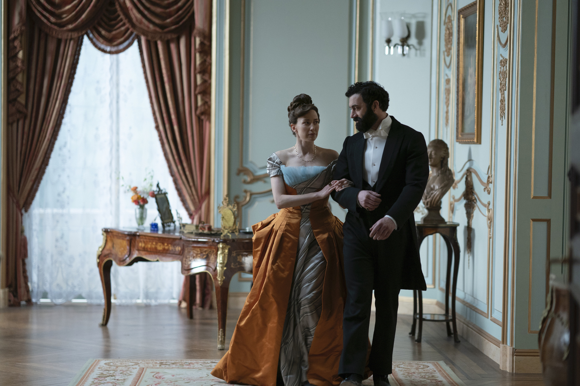 The Gilded Age, Carrie Coon, Morgan Spector (c) Alison Cohen Rosa/HBO