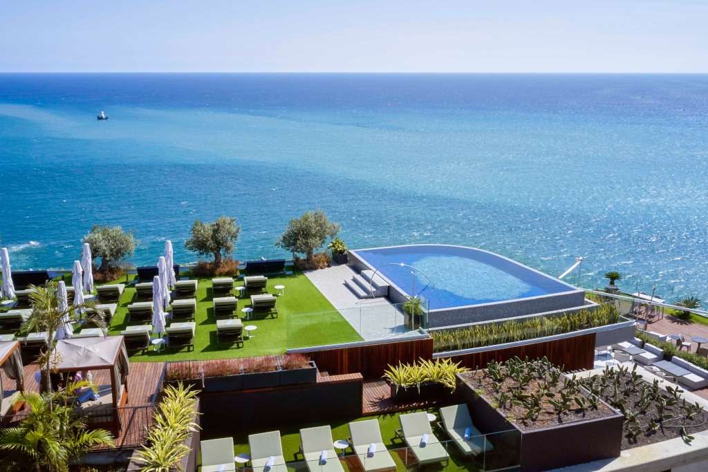 lounge club overlooking sea