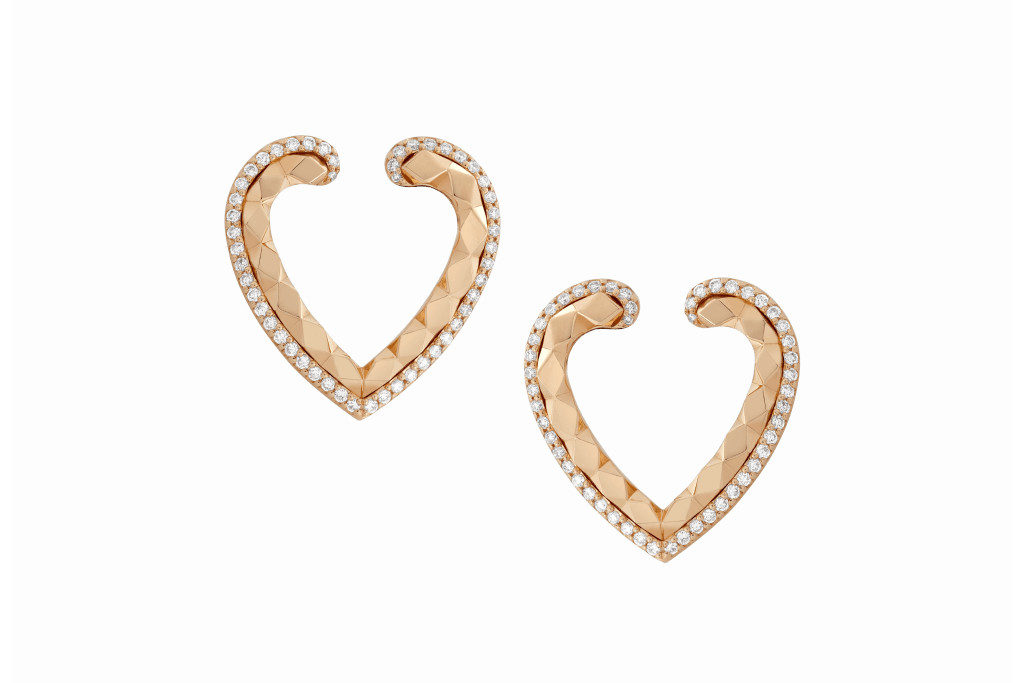 Gold heart shaped earrings
