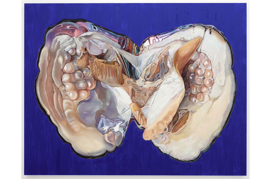 oysters painted by Fawn Rogers, titled 'Epoquetude'., Courtesy of the artist and Wilding Cran Gallery