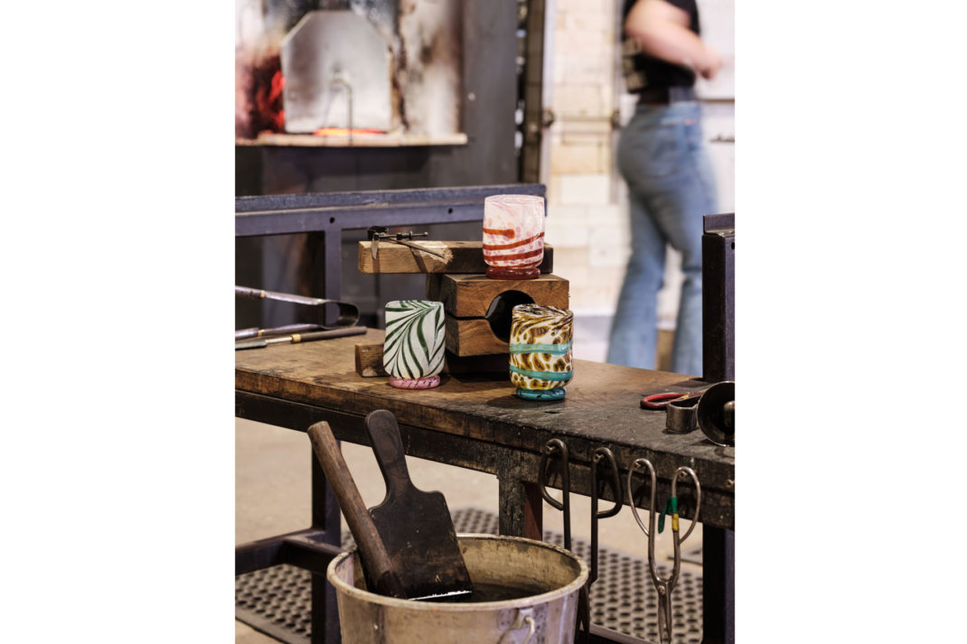 Henry Holland's new glassware range in it's glass manufacturing company in Suffolk, UK