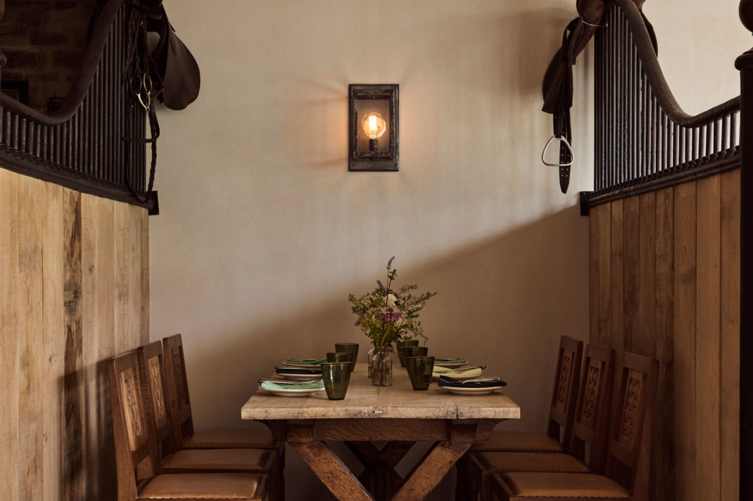 a private secluded space in the saddle room restaurant