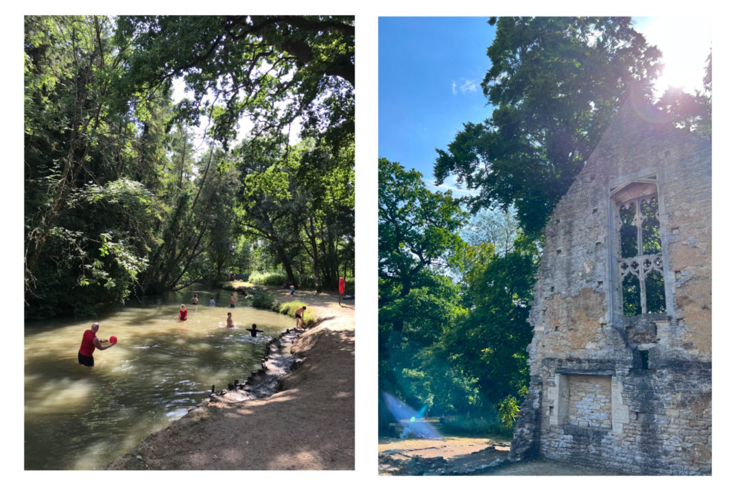 wild swimming at River Windrush in the Cotswolds