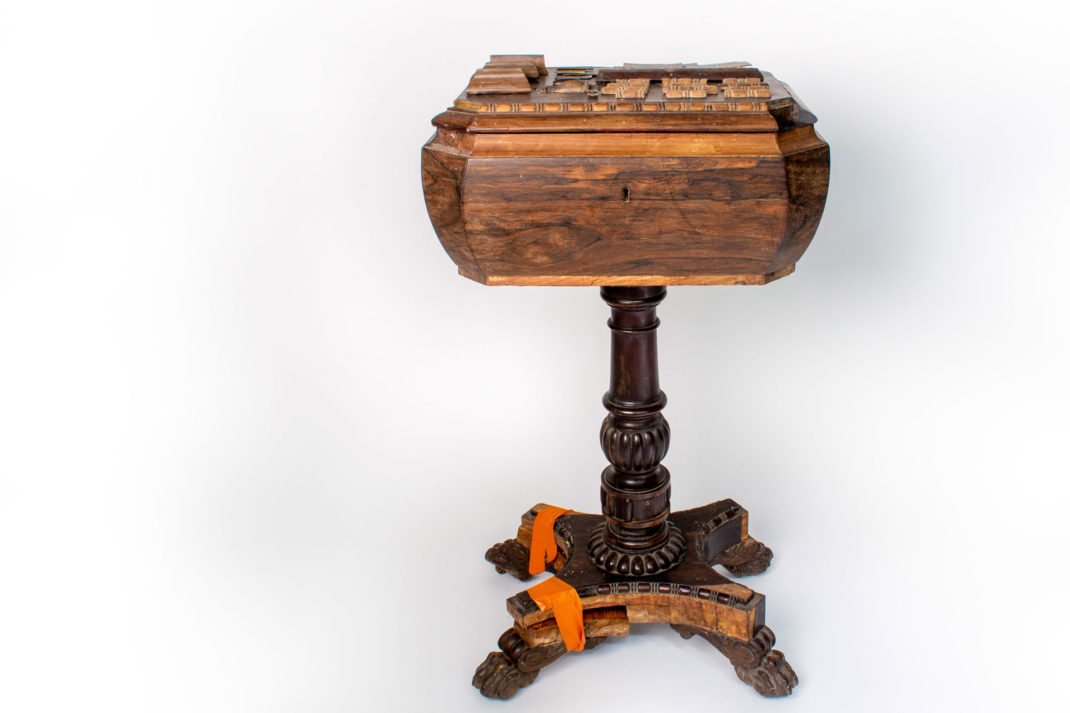 'R for Repair' is the exhibition at London Design Festival, this repaired object here is a statement about how we should embrace repair culture in an era of climate change