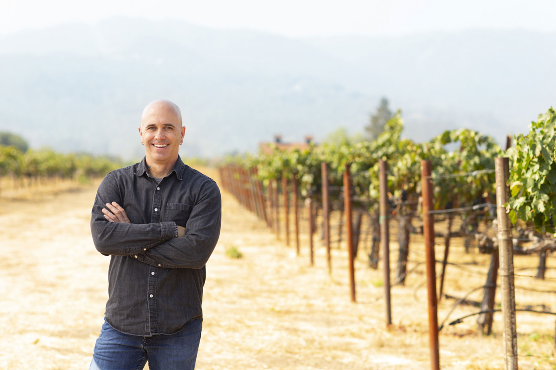 Man stood in Vineyard