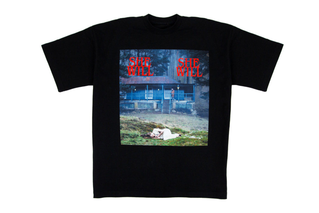 Black t-shirt with graphic print
