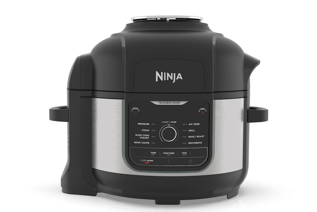 Silver Ninja cooker with black accents