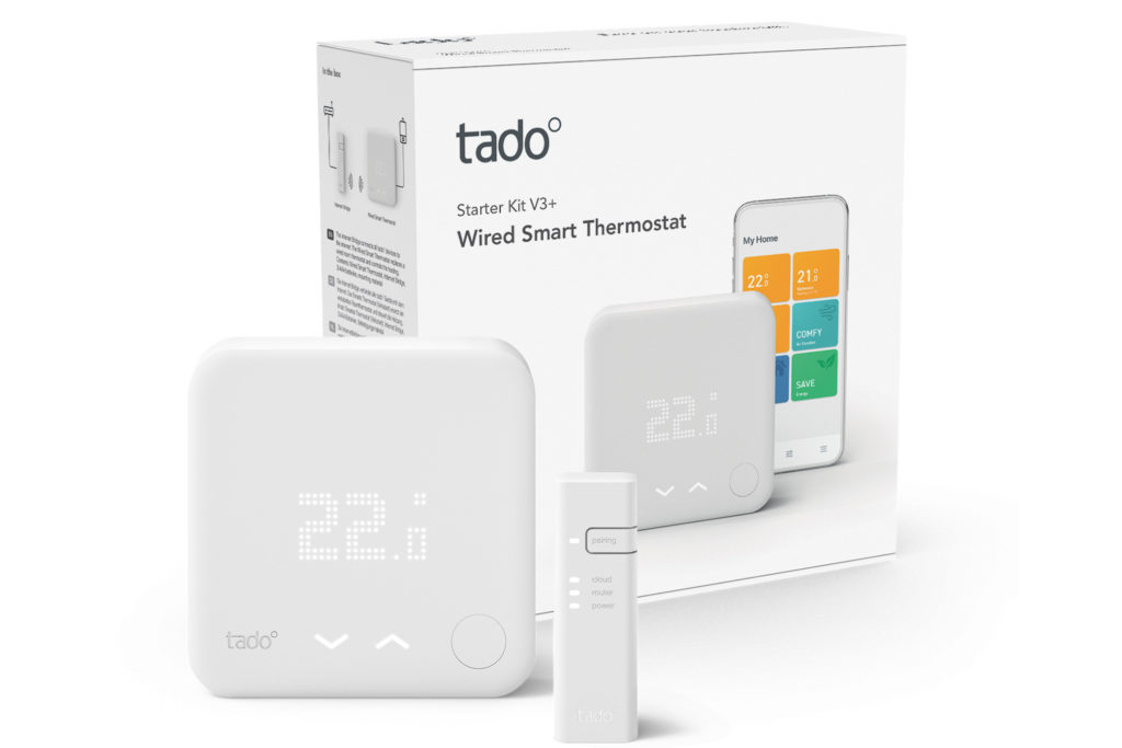 White thermostat and branded box