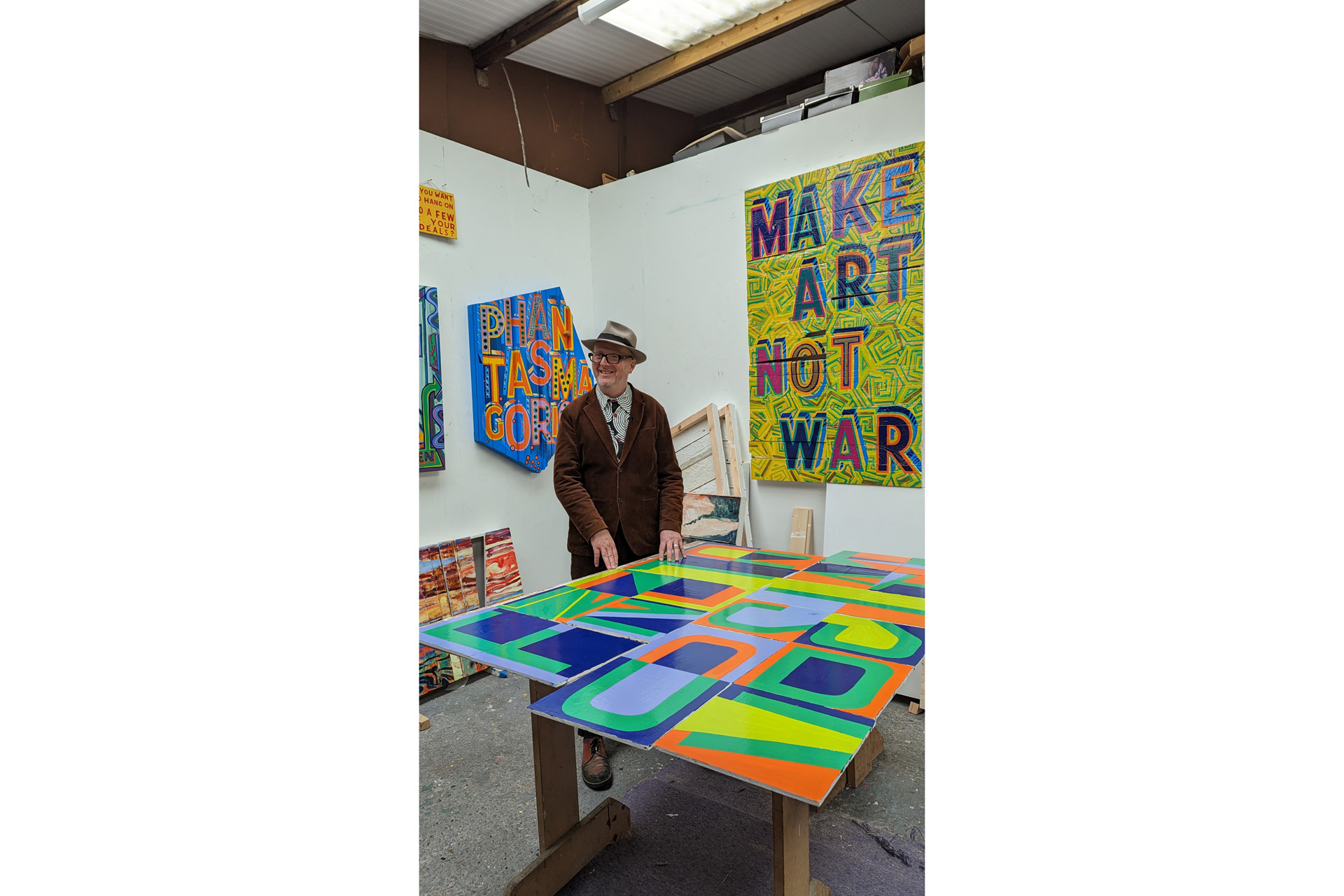 Bob and Roberta Smith designing the Art in Mayfair flag