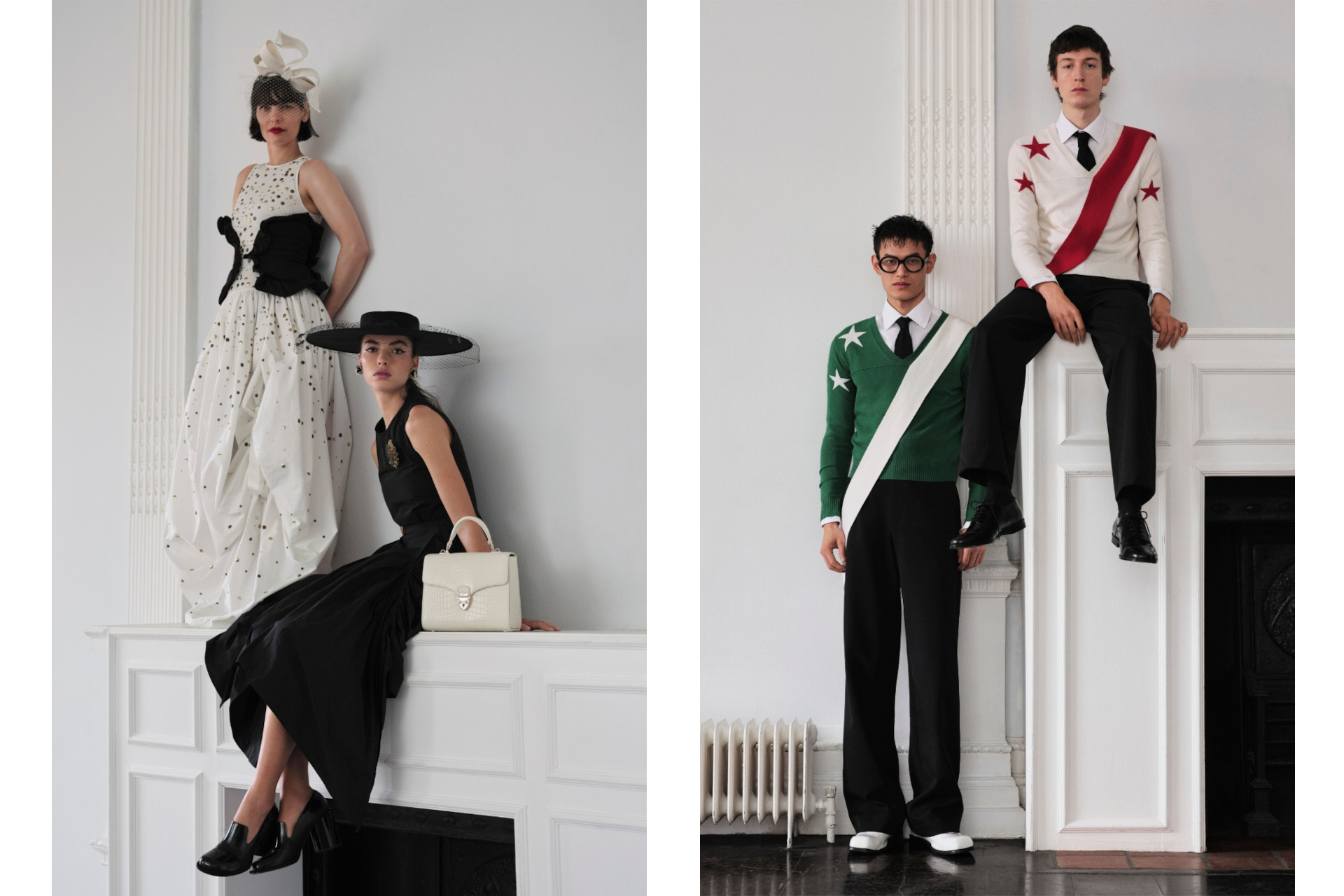 People dressed up in smart clothing