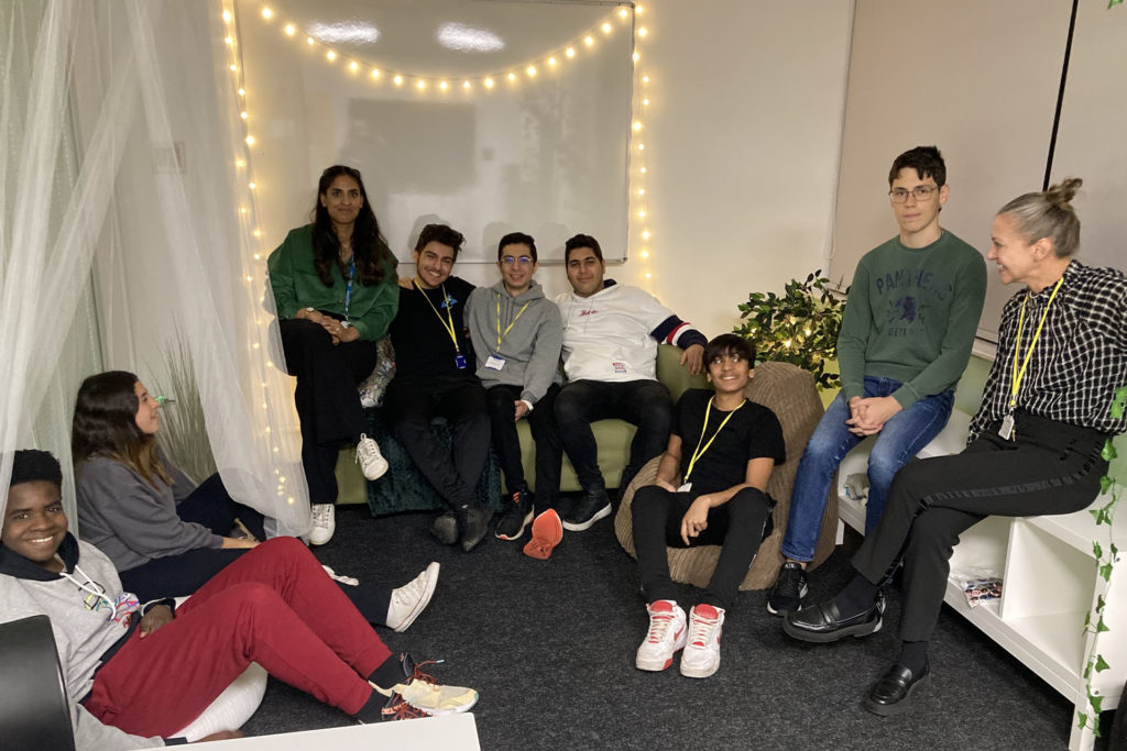 Students and staff in Abbey College Manchester