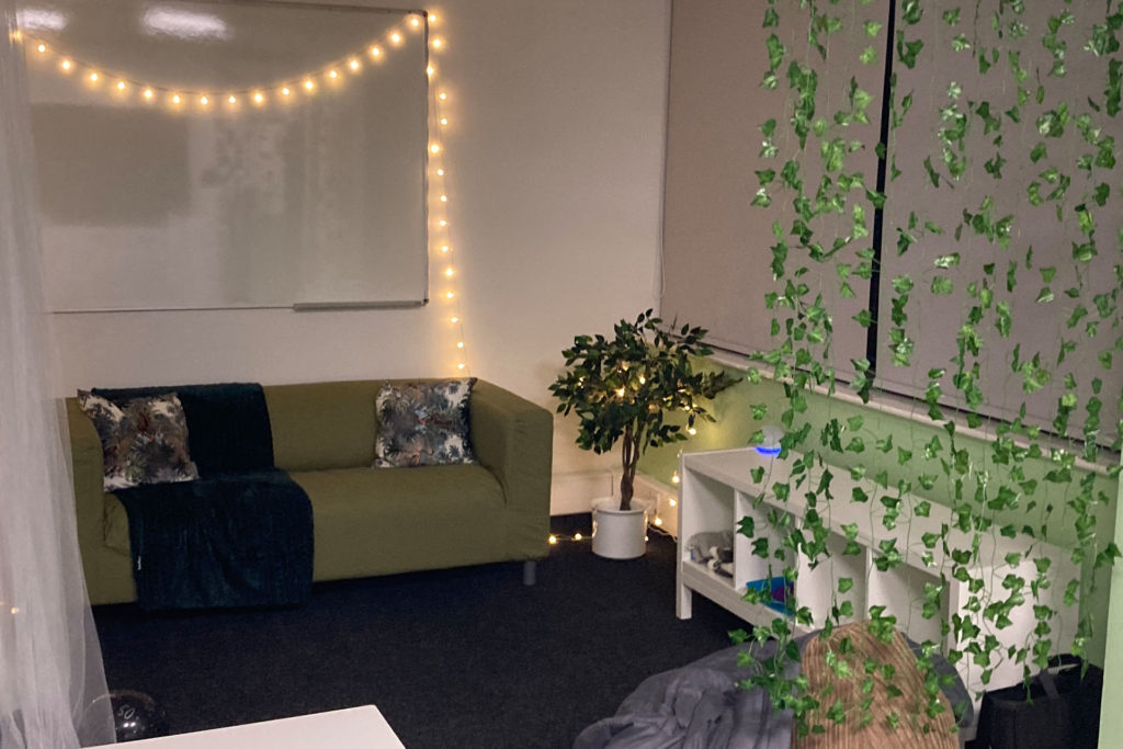 Seating space in Abbey College's Wellbeing Centre