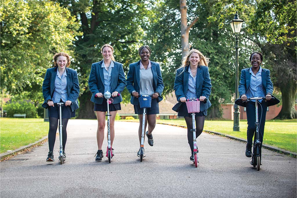 scholarship advice: Benenden girls on scooters