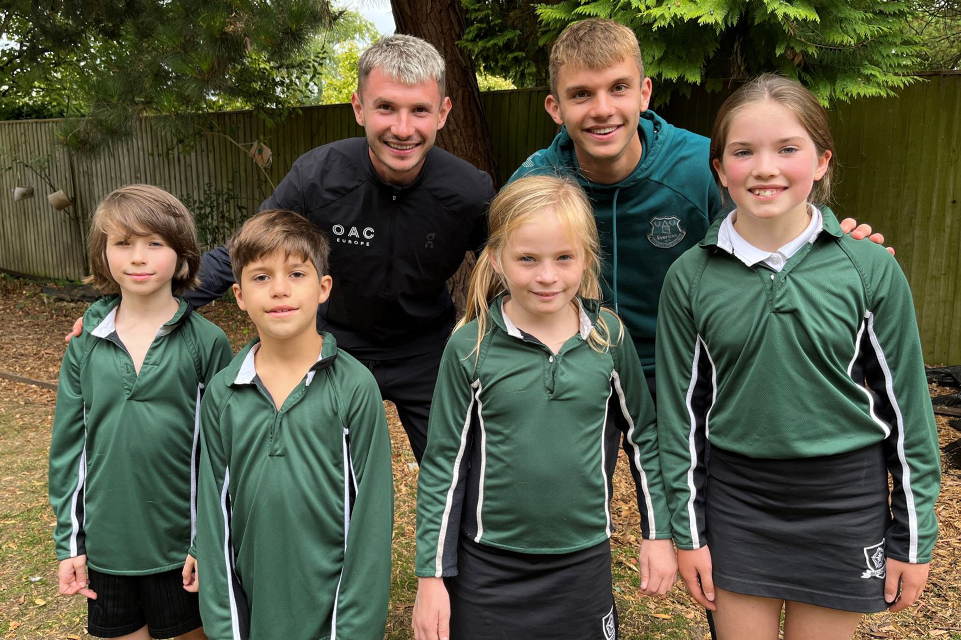 VIP Sporting Stars Visit Brackenfield Children