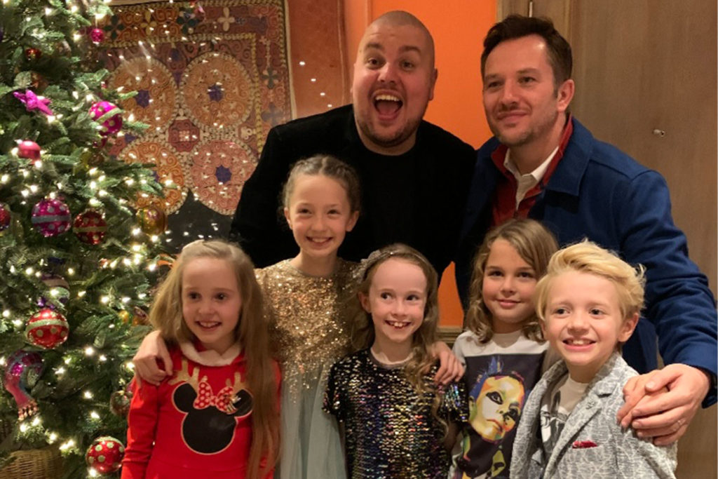 The Cunningham children and the two Scotts (Dad and Beano from the film) at the cast screening