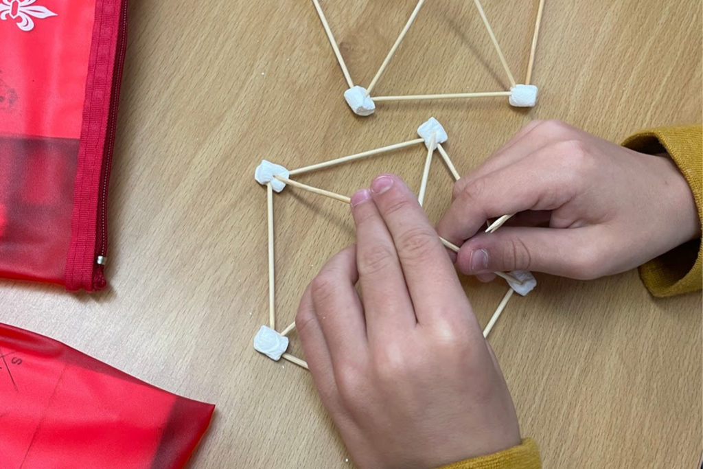 Zachary building his Eiffel Tower