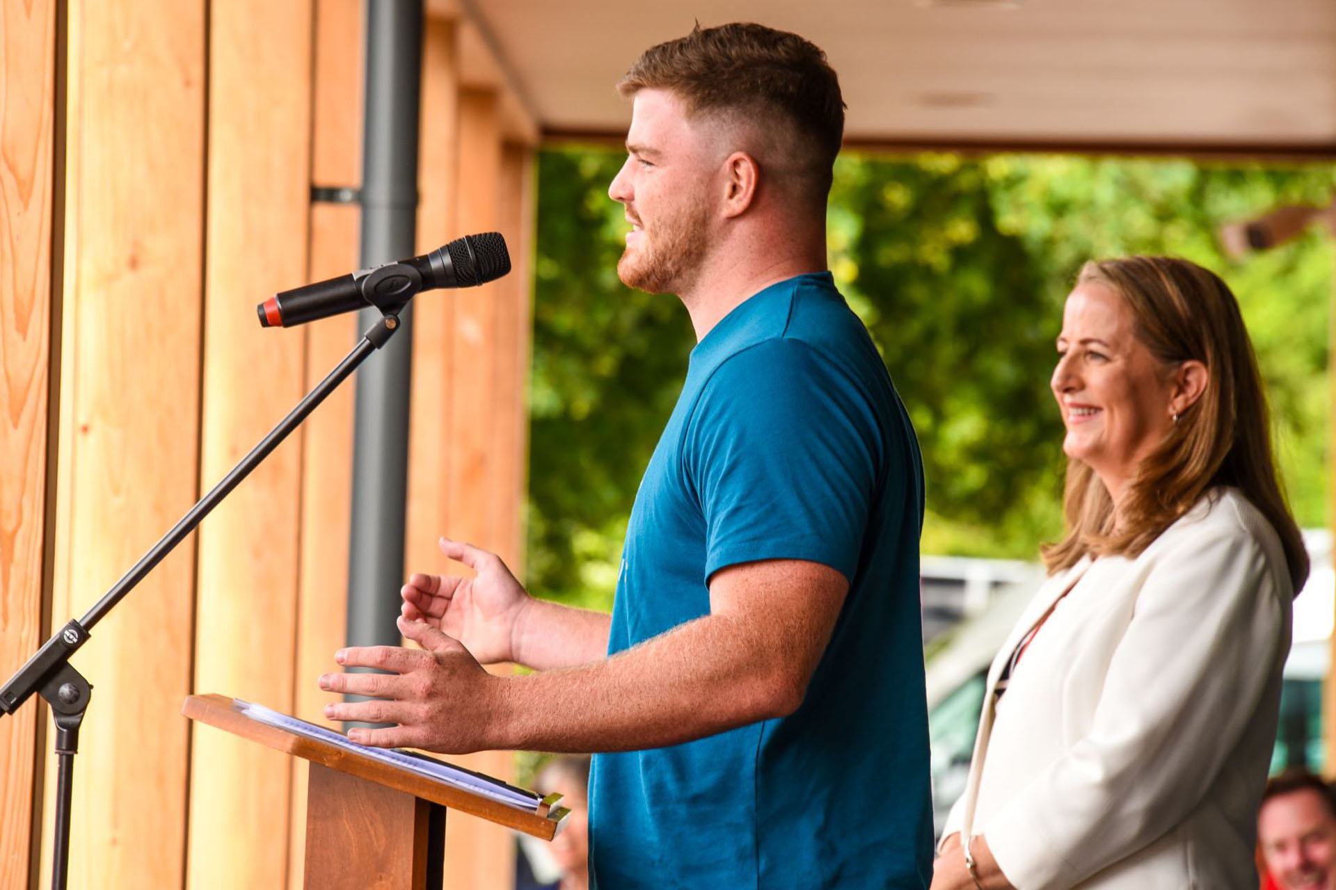 Shrewsbury House Welcomes Harlequin Player to New Sports Pavilion