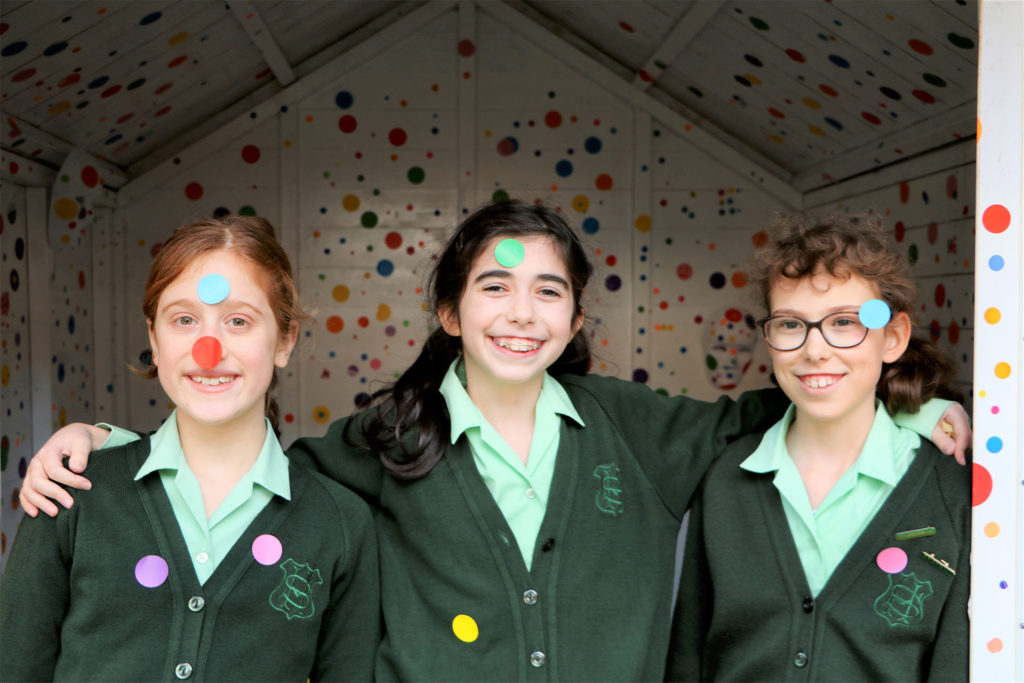Sarum Hall School pupils, Abigail, Nina and Jessica (left to right)