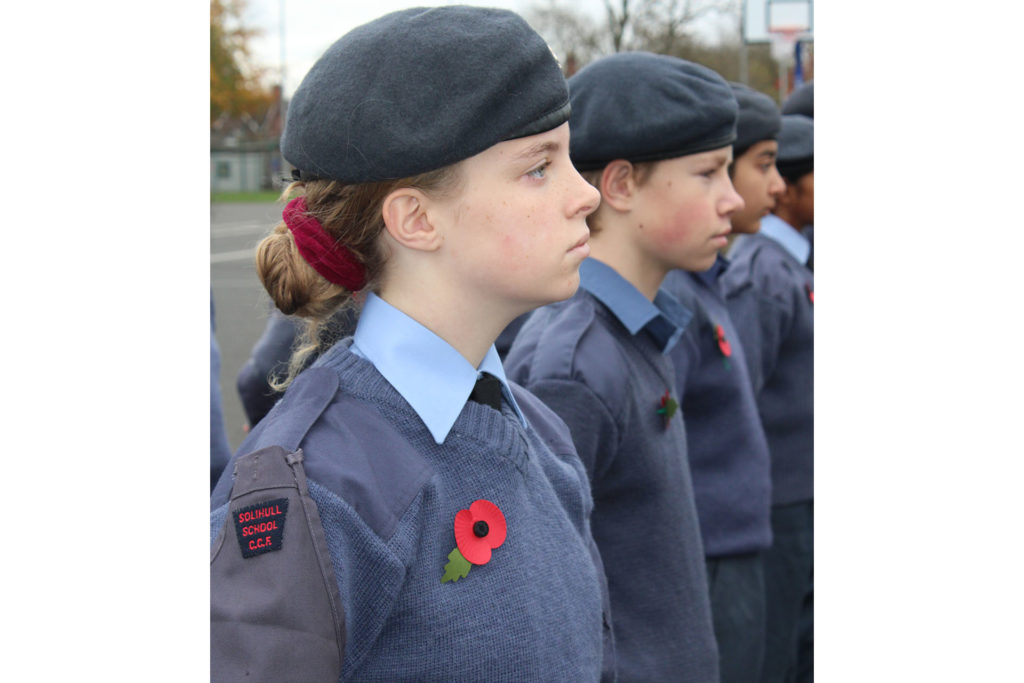Solihull pupils at the Remembrance service