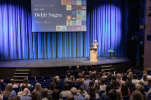 Daljit Nagra gave the keynote speech at the Bryanston Education Summit 2023