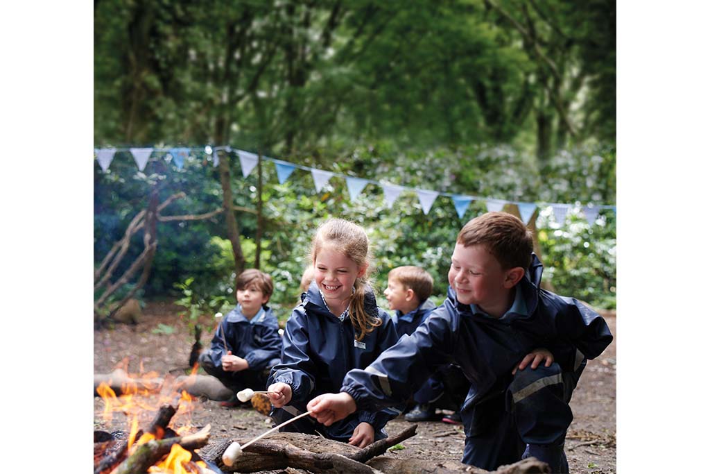 green nurseries: Grimsdell, Mill Hill Pre-Preparatory pupils happily roasting marshmallows