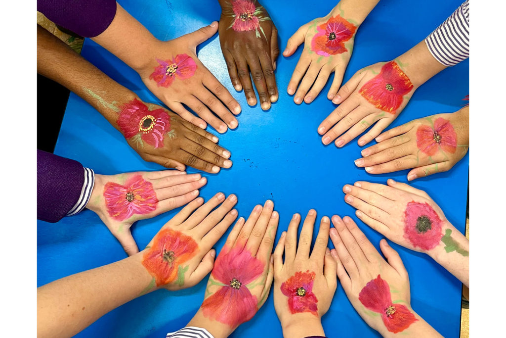 'Human Wreath' artwork created by York House pupils