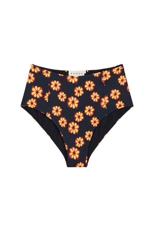 Black bikini bottoms with yellow flowers