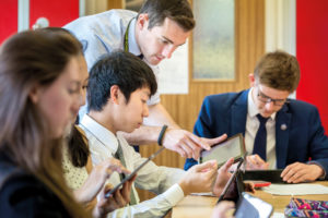 Caterham School pupils using technology in their lessons