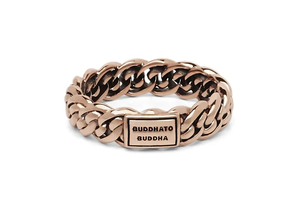 Rose gold chain ring