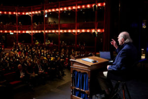 Sir Ranulph Fiennes OBE talking at Christ's Hospital School