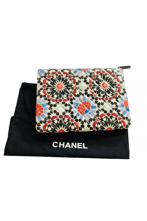 Multicoloured clutch bag