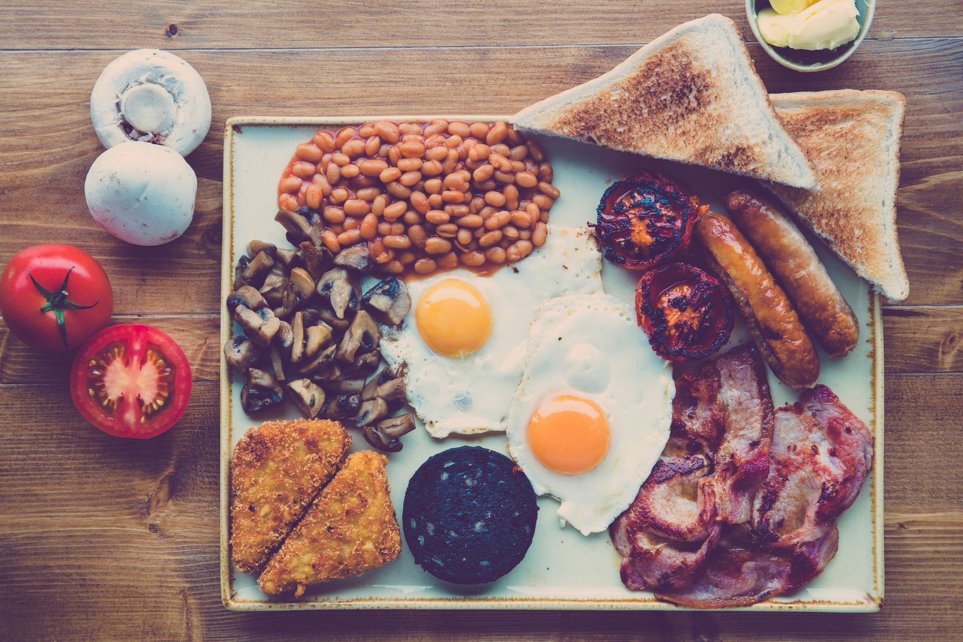 Aerial photo of Full English Breakfast