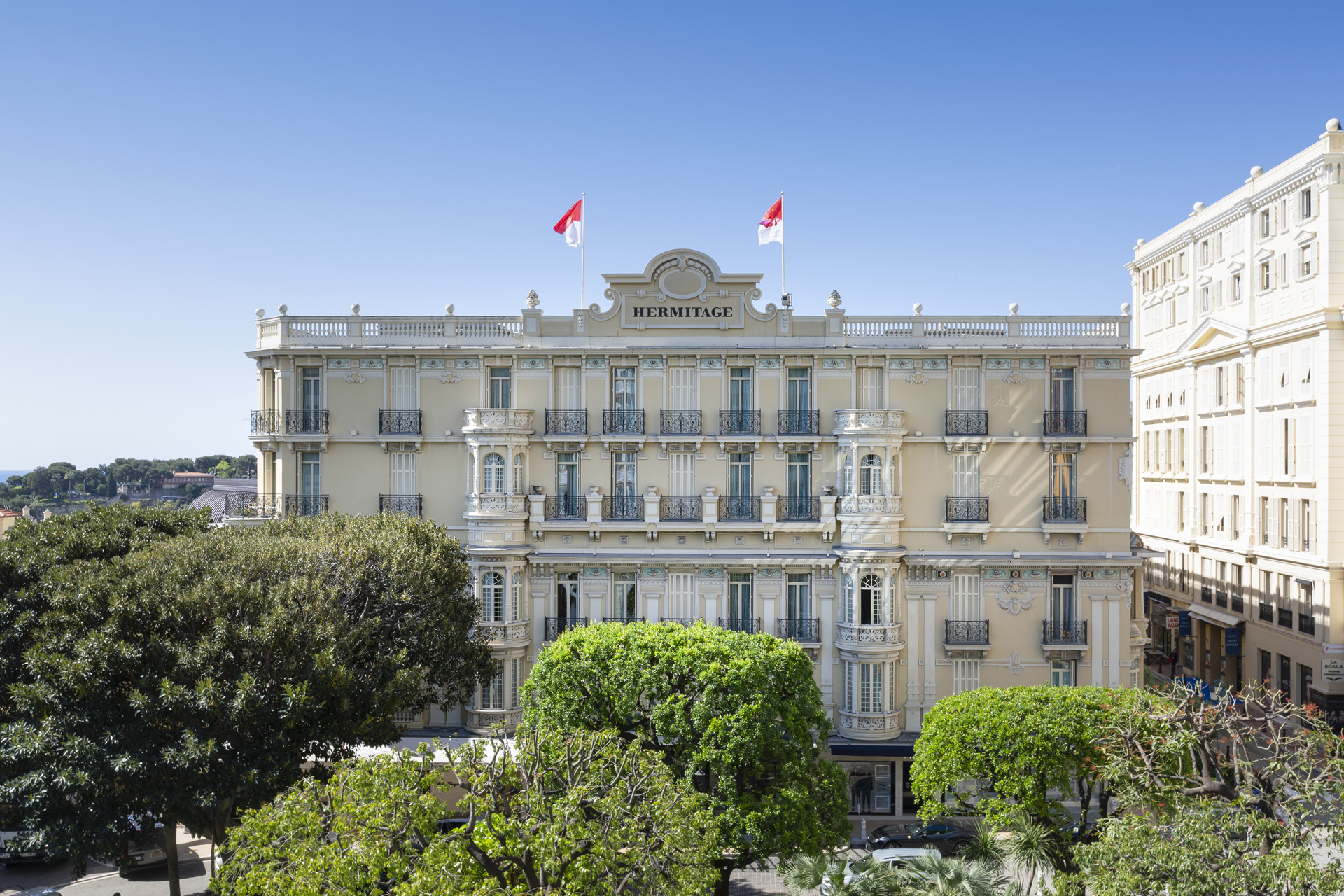 Facade of the Hôtel Hermitage