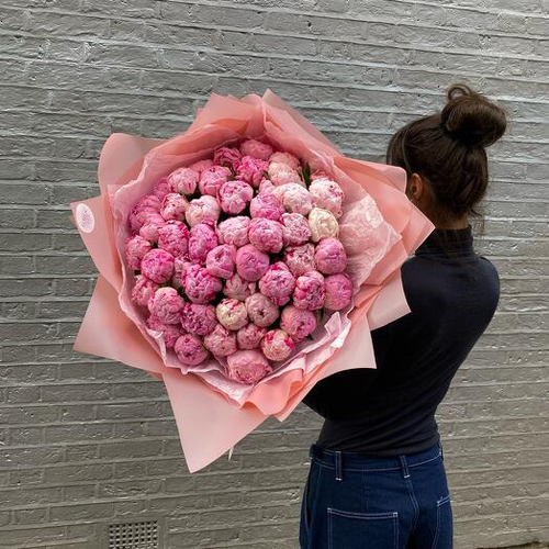 A huge bouquet of peonies