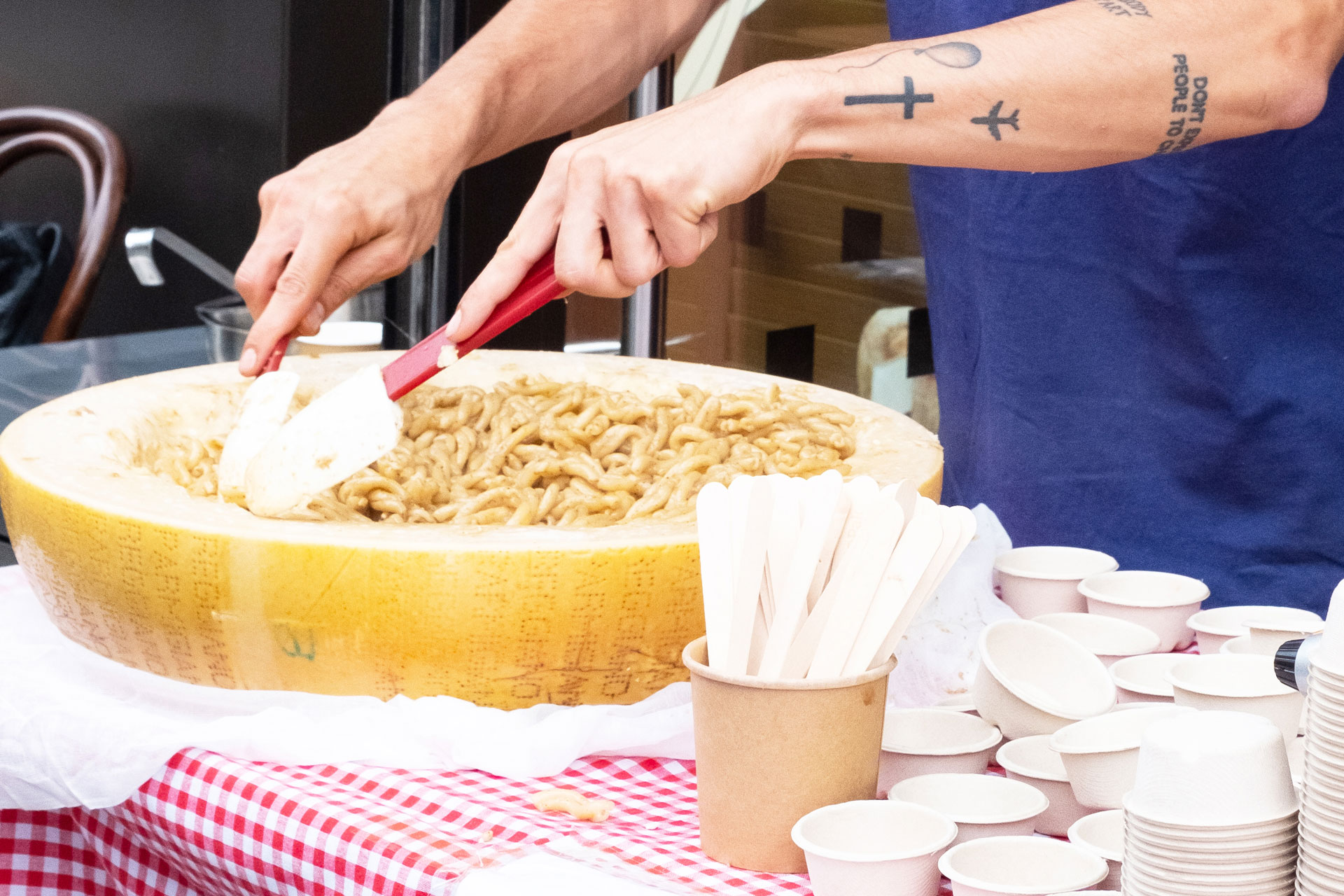 Cheese wheel of pasta