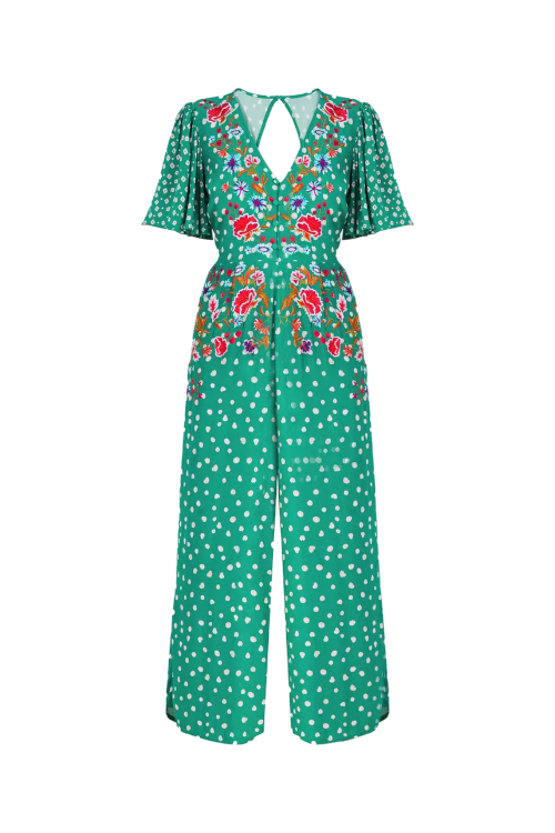 Green jumpsuit