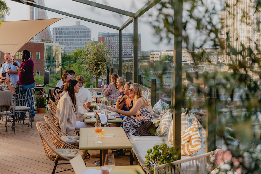 The rooftop restaurant at The Broadcaster White City