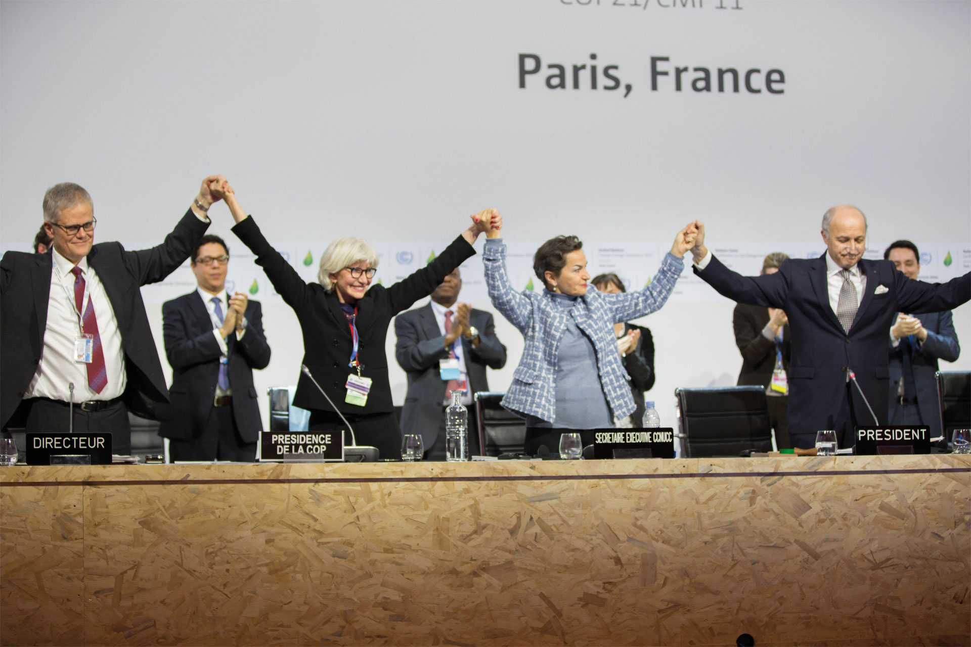 The Paris agreement being adopted