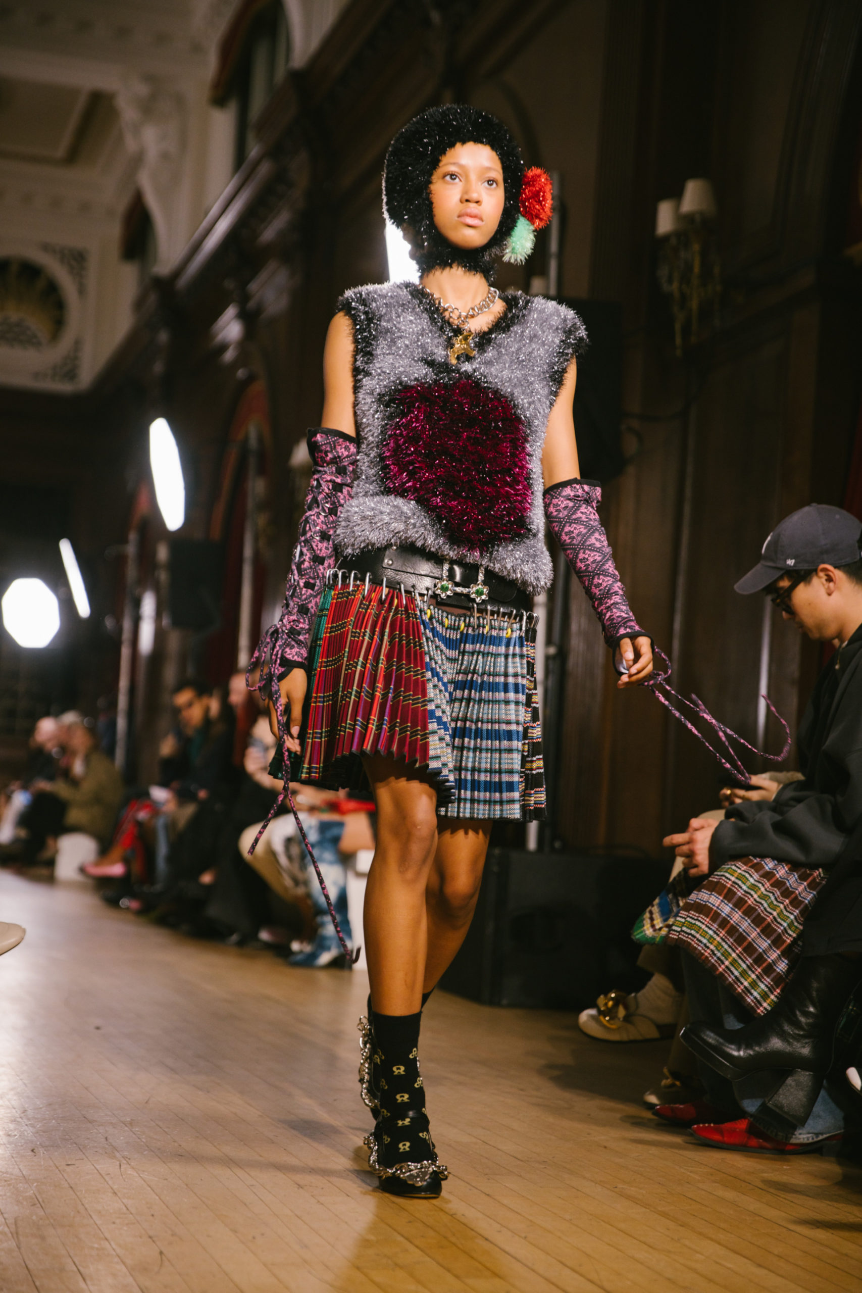 Model walking down runway