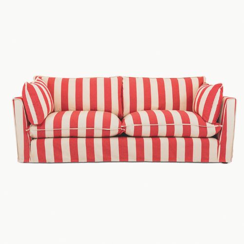 Red and white stripe sofa