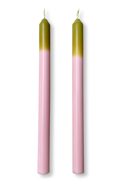 Pink and green candle sticks